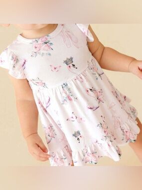 Posh Peanut Ruffled Twirl Bodysuit Dress - Pirouette